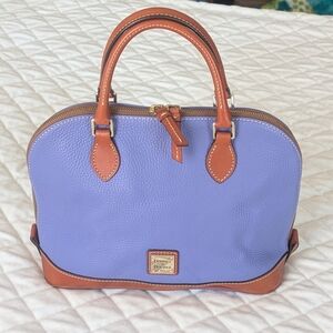 Dooney & Bourke Pebble Grain Zip Zip Satchel Purple EUC